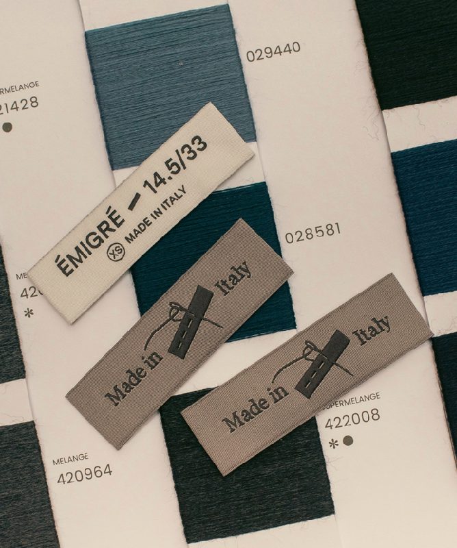 Woven labels, made in Italy