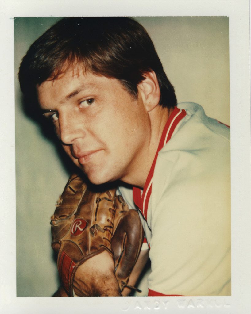 Polaroid portrait with baseball glove