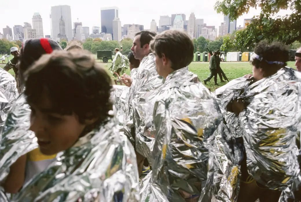 Runners in foil blankets