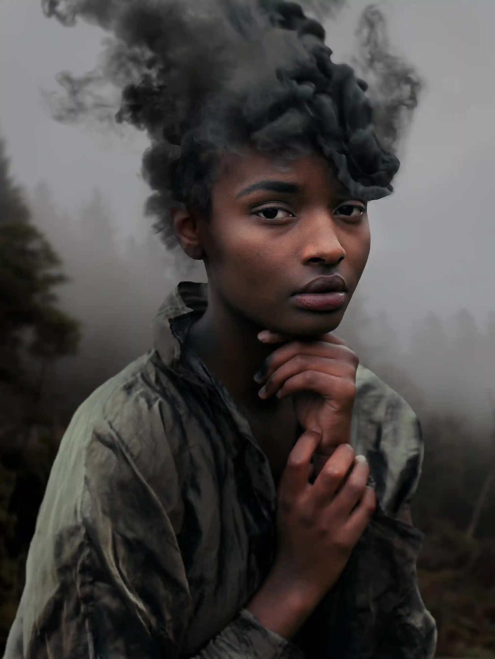 Portrait with smoke
