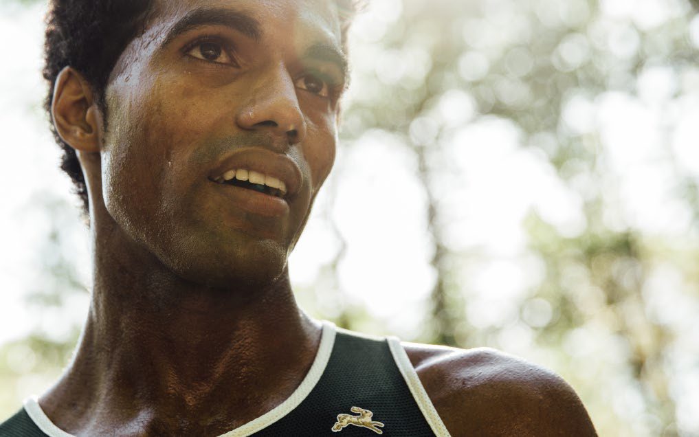 Runner in a singlet, portrait