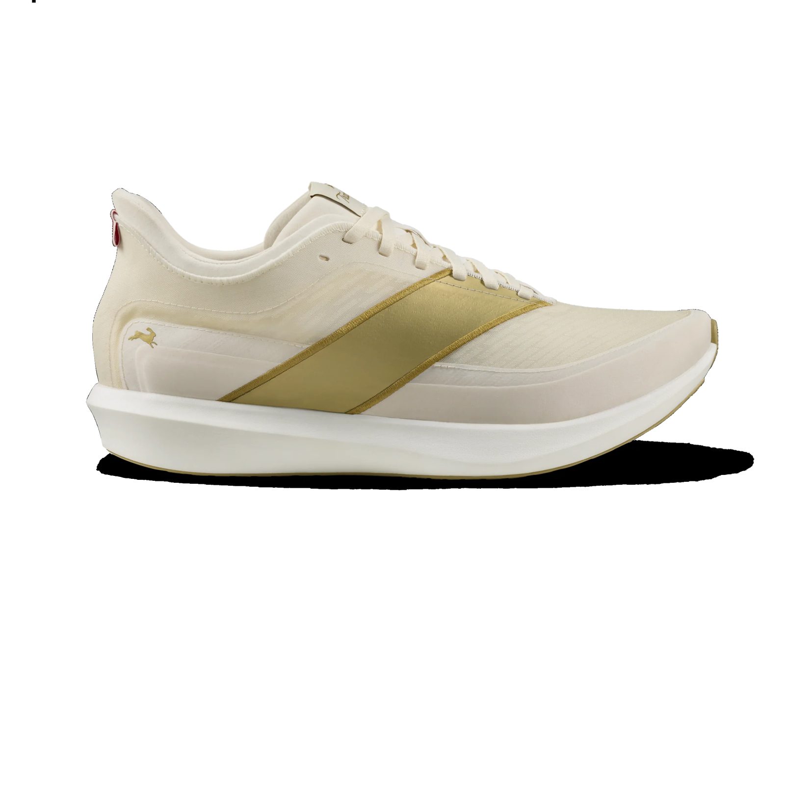 Running shoe in cream and gold